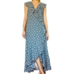Max Studio Floral Crossover Midi Dress